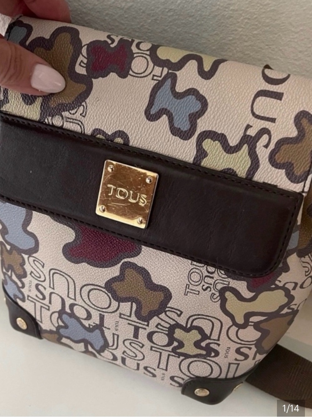 TOUS Multicolort Logo Women’s Crossbody in Cream, Brown, Blue, Olive & Burgundy